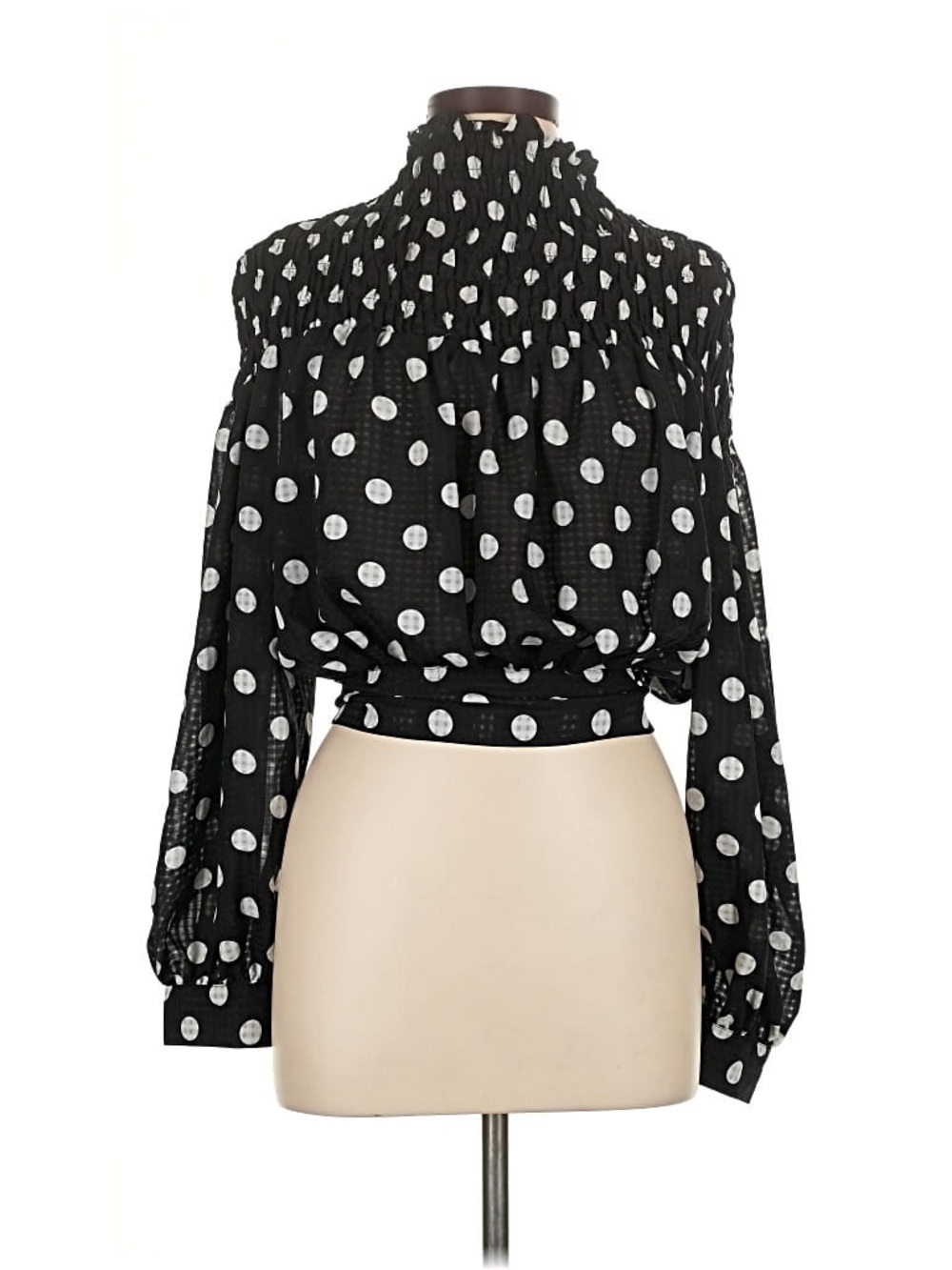 Black Polka Dot Women's Top